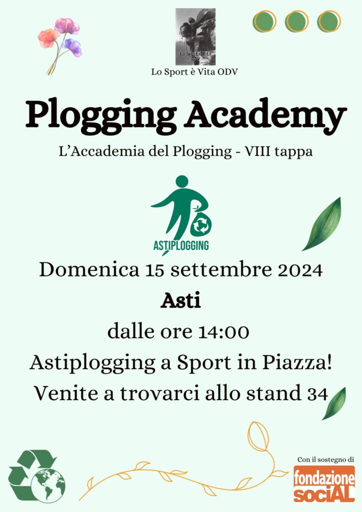 Plogging Academy Sport in Piazza